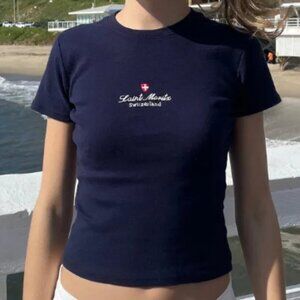 brandy melville navy blue saint moritz switzerland top small